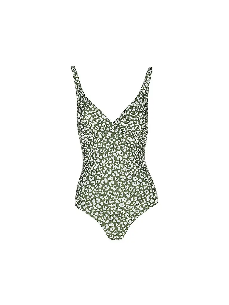 Costume da bagno da donna con scollo a V oliva | 44