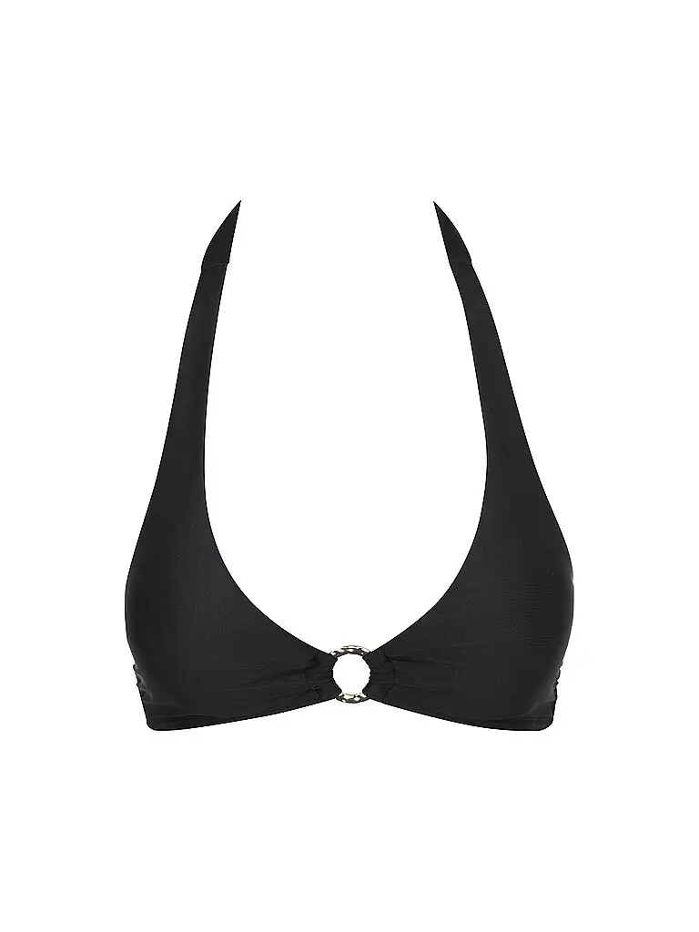 Top bikini da donna con allacciatura al collo nero | 36