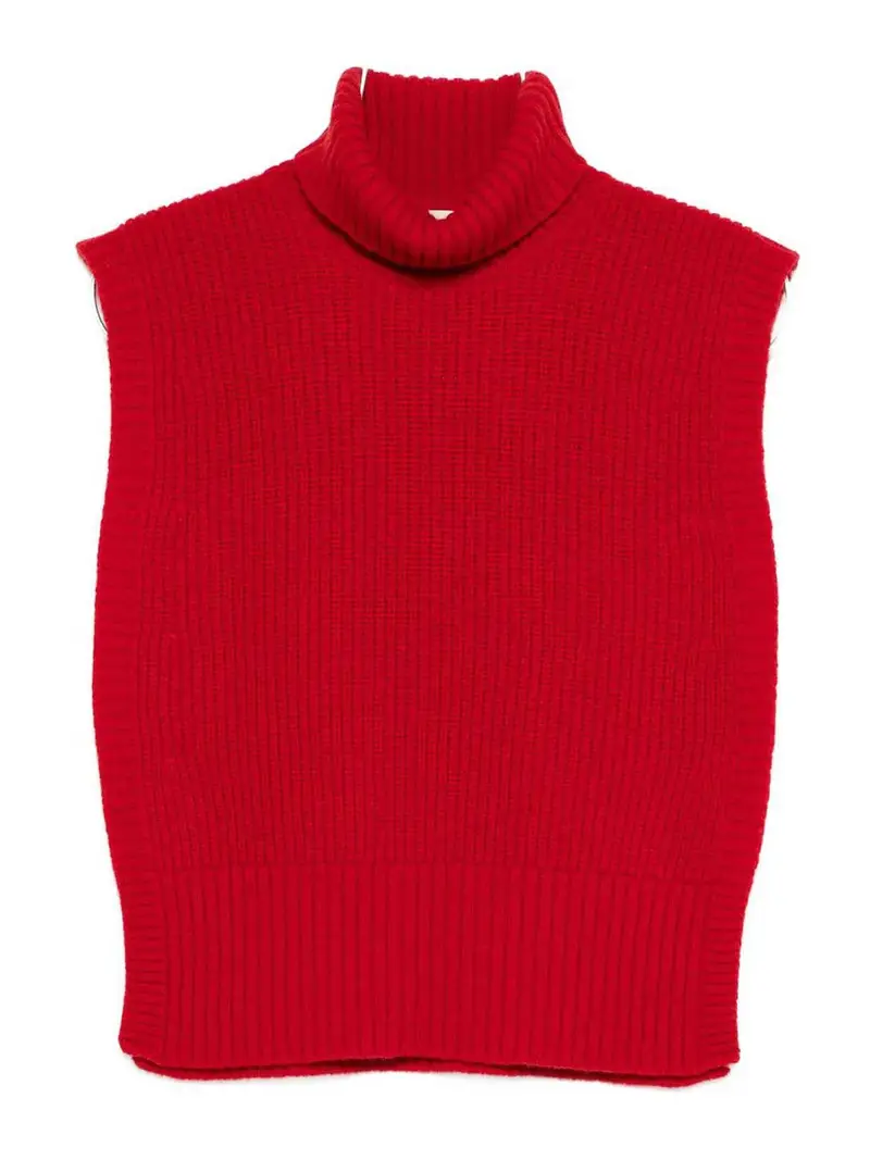 Maglione Dolcevita in Lana Rosso