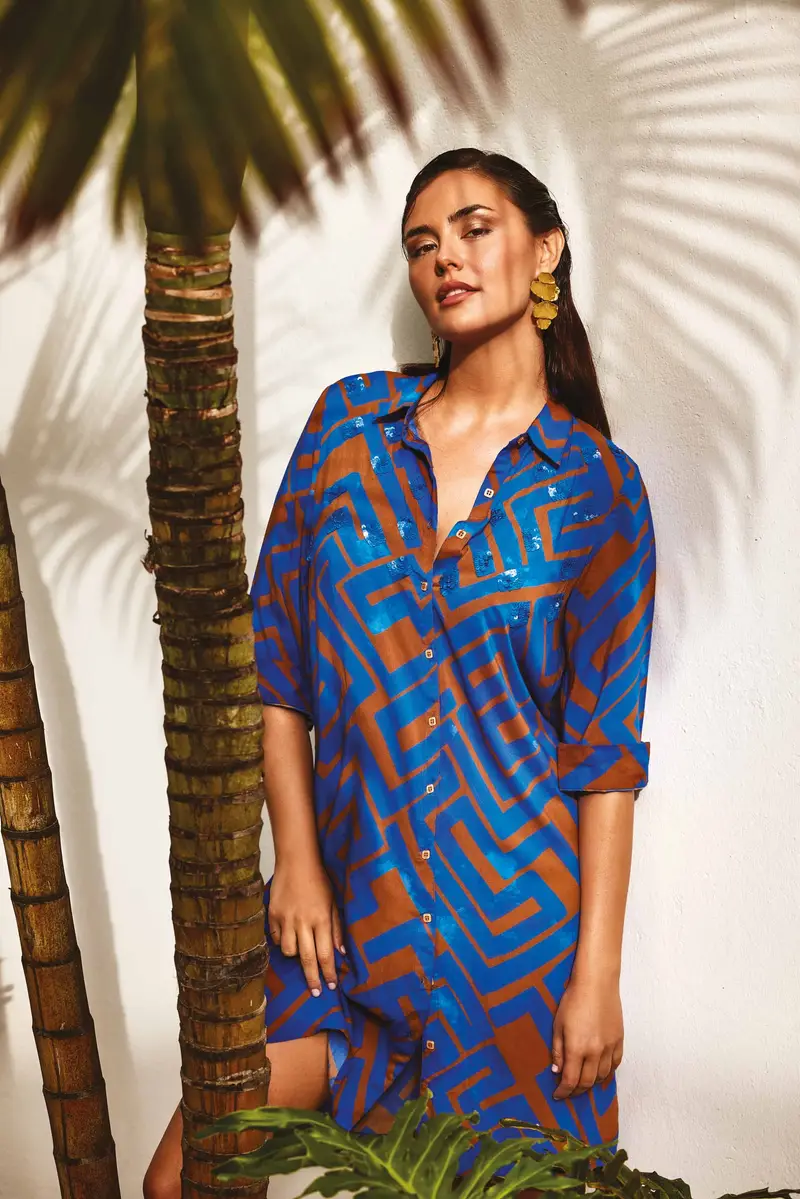 ABITO CAMICIA CON MANICA 3/4 NEREA | Colore Multi |