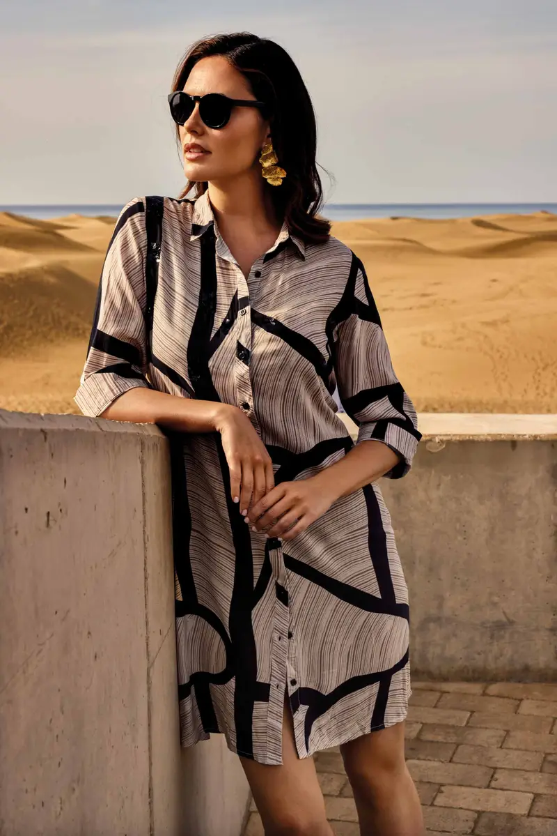 ABITO CAMICIA MANICA 3/4 FLAVIA | Colore Avorio |