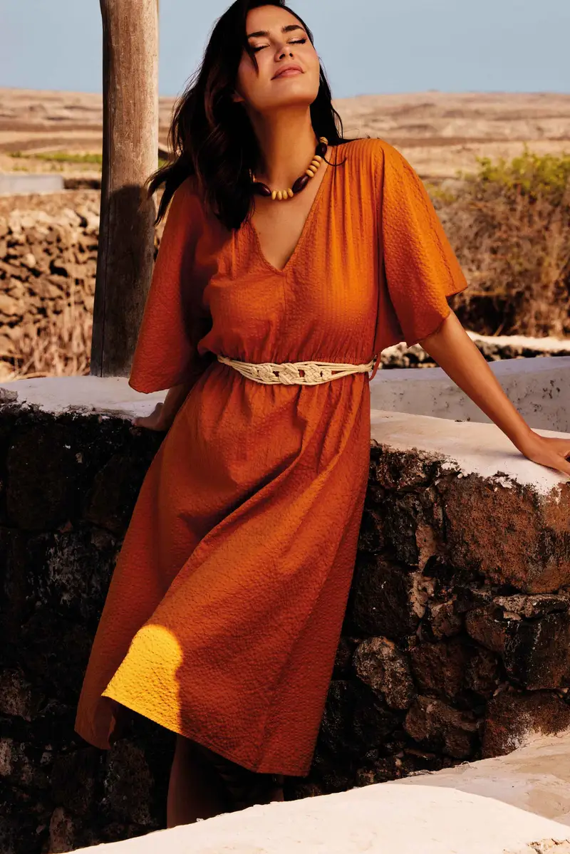 ABITO LUNGO FLAVIA | Colore Ocra |