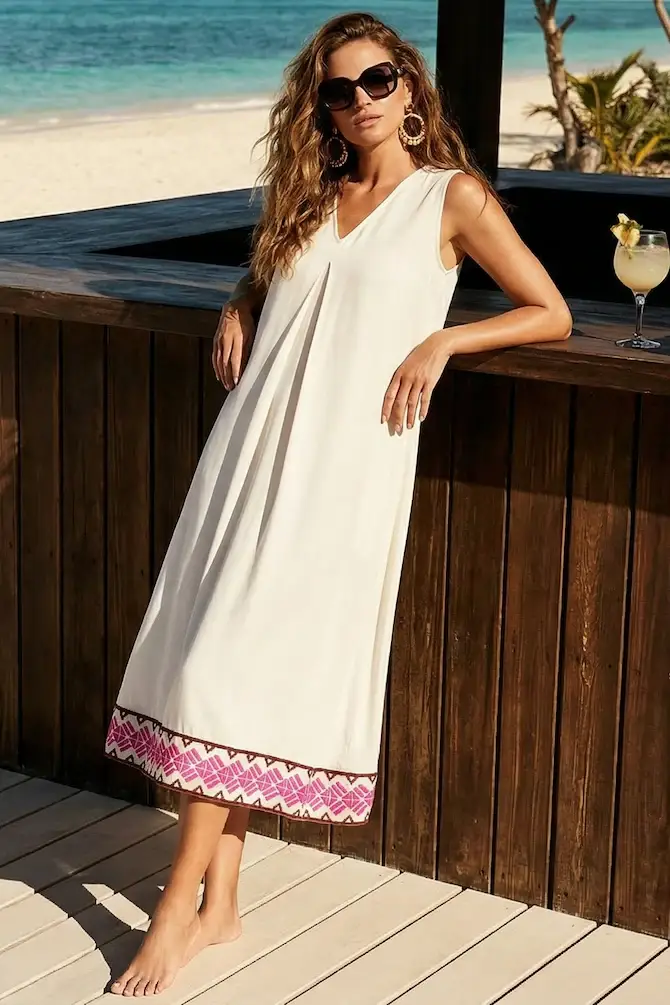 ABITO LUNGO SMANICATO MIKA | Colore Bianco |