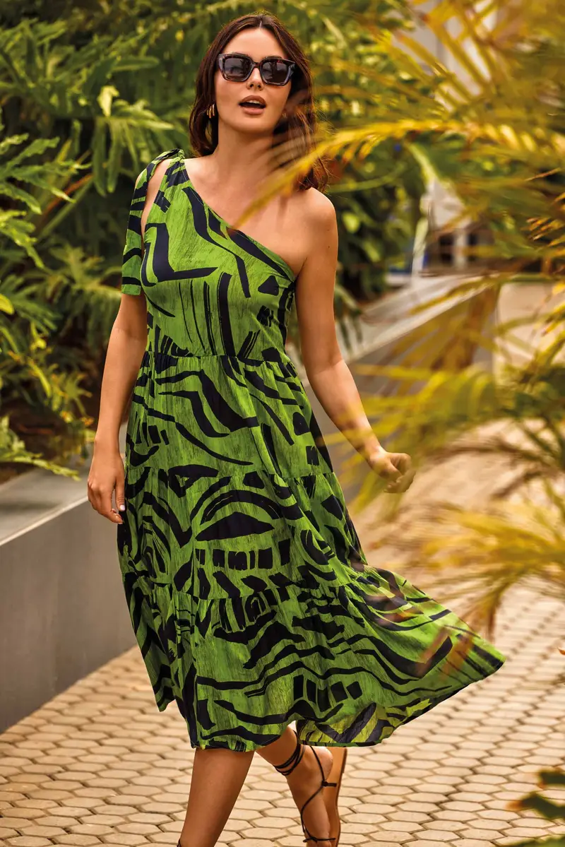 ABITO MONOSPALLA FLOR | Colore Multi |