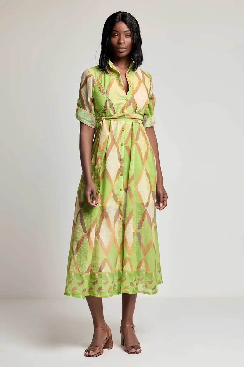 ABITO CAMICIA LUNGO DINA | Colore Verde |