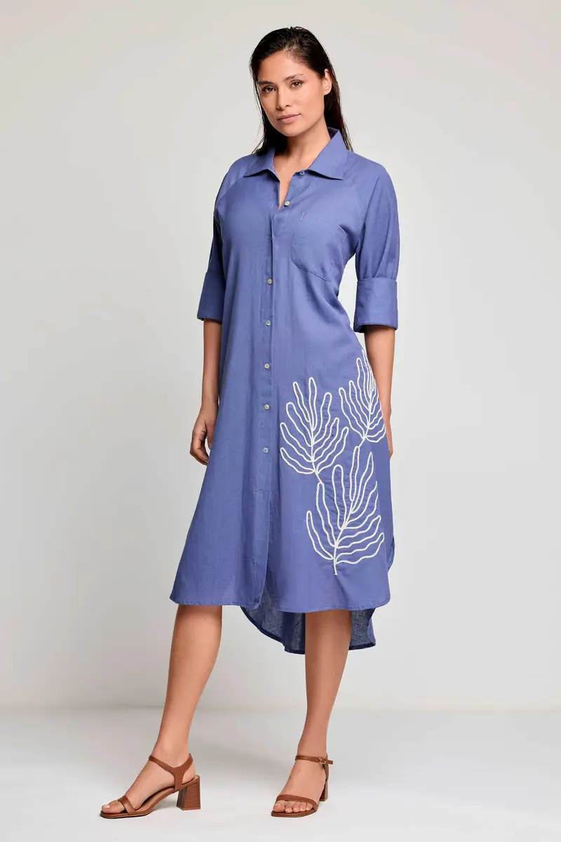 ABITO CAMICIA LUNGO SOL | Colore Denim |