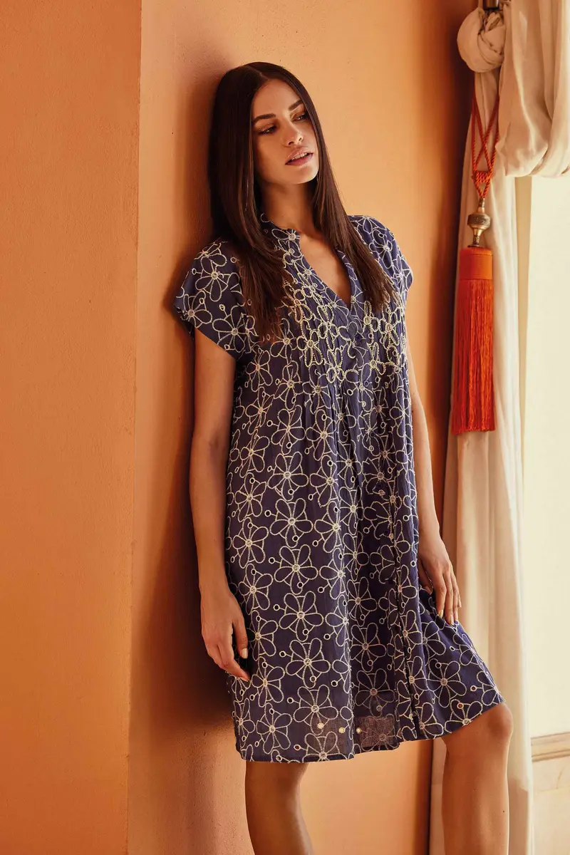 ABITO CAMICIA RICAMATO A MANO FIJI | Colore Multi |