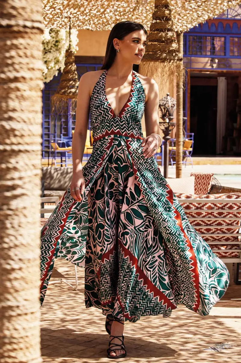 ABITO CON ALLACCIATURA AL COLLO SMERALDO | Colore Multi |