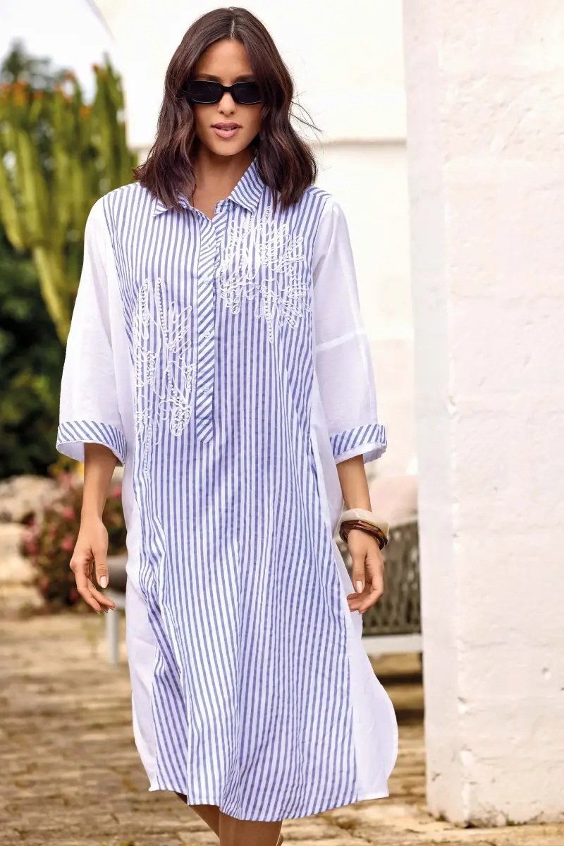 ABITO LUNGO A RIGHE AGNESE | Colore Multi |