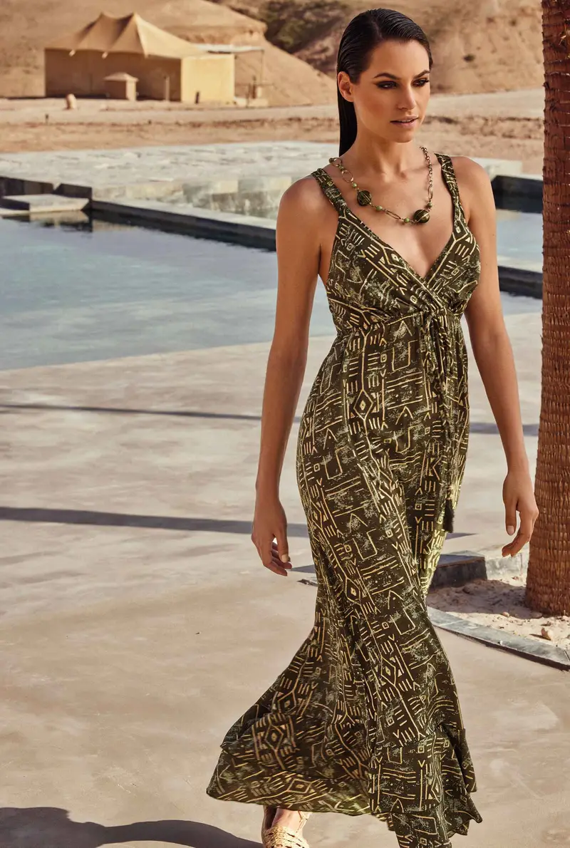 ABITO LUNGO CON SPALLINE BAHIA | Colore Multi |