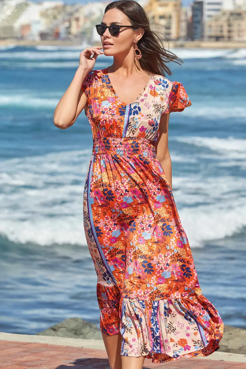 ABITO LUNGO FLORALE | Colore Multi |