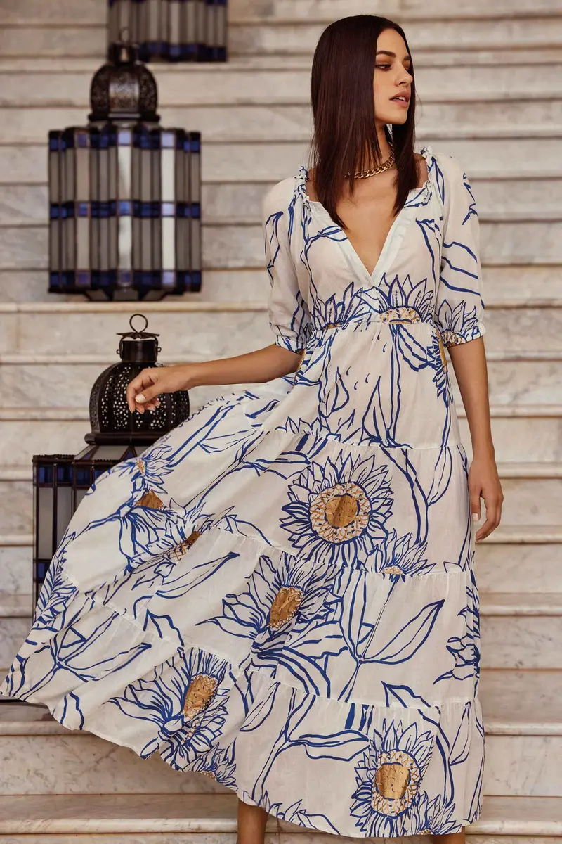 ABITO LUNGO GIRASOLI | Colore Multi |