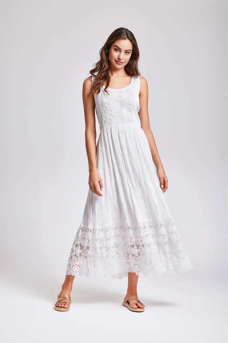 ABITO LUNGO SMANICATO BALI | Colore Bianco |