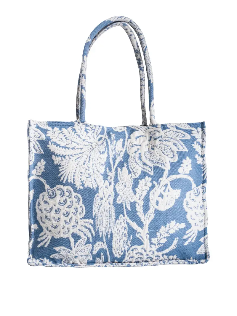 BORSA FIORI RICAMATI | Colore Sky Blue |