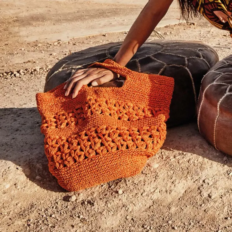 BORSA INTRECCIATA CLELIA | Colore Arancio |