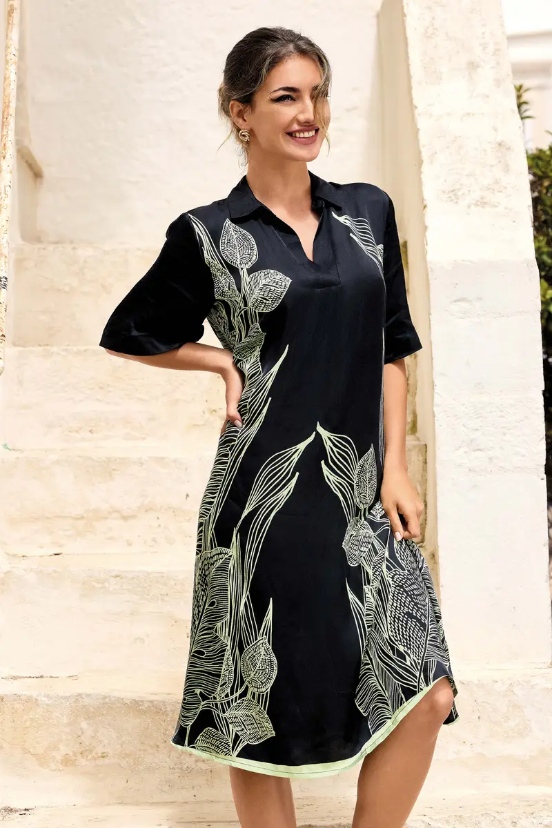 CAFTANO CON COLLO CAMICIA TULLIA | Colore Multi |