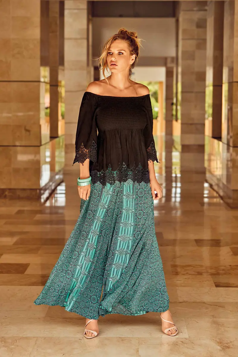 PANTALONI A GAMBA LARGA SANDY | Colore Verde |