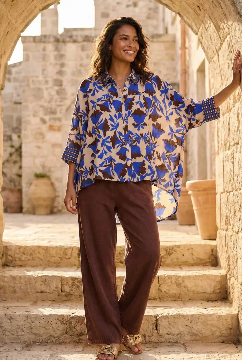 PANTALONI PALAZZO SUSANNE | Colore Marrone |