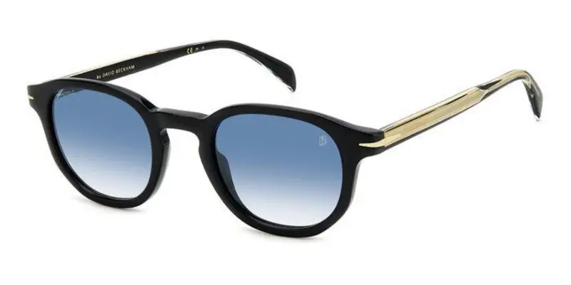 DAVID BECKHAM Unisex DB 1007/S 807/F9 Occhiali da sole Acetato Nero Blu Pantos