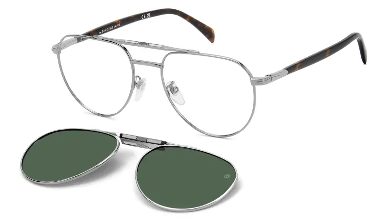 Uomo DAVID BECKHAM DB 1238/C 31Z/UC Montature da vista Metallo Rutenio Verde Pilot Polarizzata