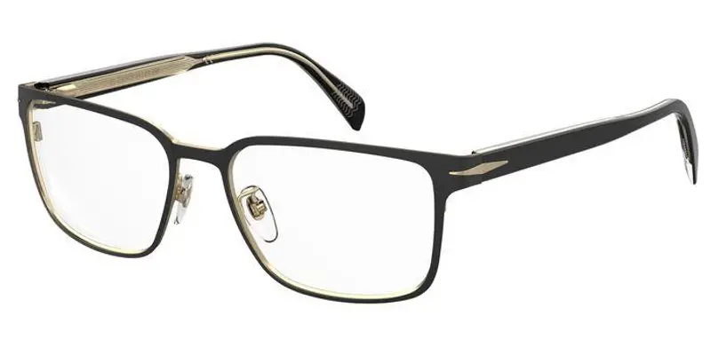 DAVID BECKHAM Uomo DB 1137 I46 Montature da vista Metallo Oro Nero Opaco  Squadrata