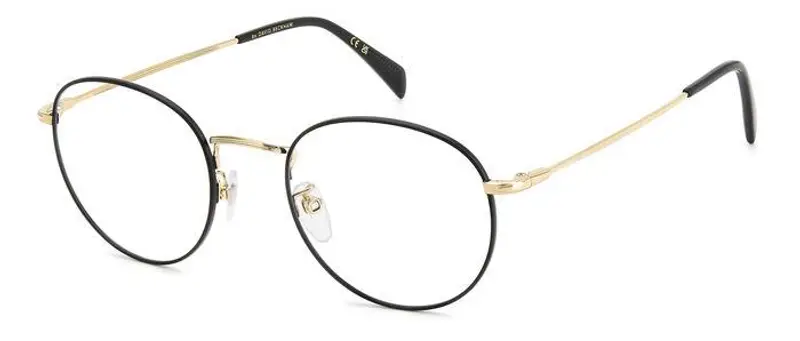 DAVID BECKHAM Uomo DB 1152 2M2 Montature da vista Metallo Nero/Oro  Rotonda