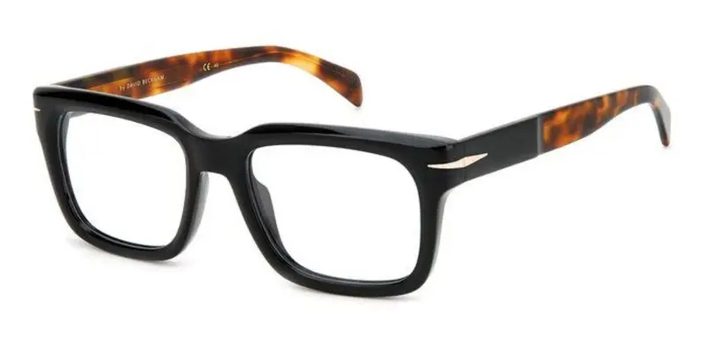 DAVID BECKHAM Uomo DB 7107 WR7 Montature da vista Acetato Nero  Geometrica