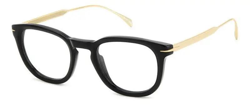 DAVID BECKHAM Uomo DB 7122 2M2 Montature da vista Acetato Nero/Oro  Squadrata