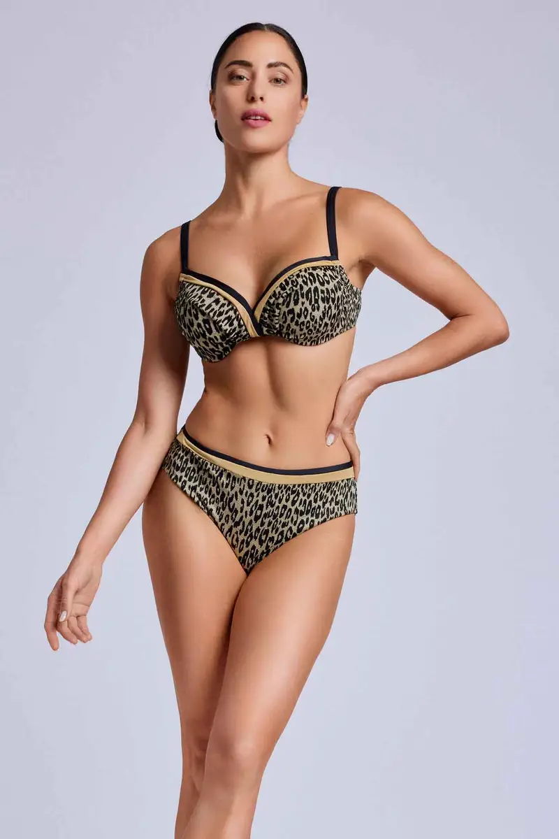BIKINI LEOPARDATO CON FERRETTO | Colore Multi | Coppa |