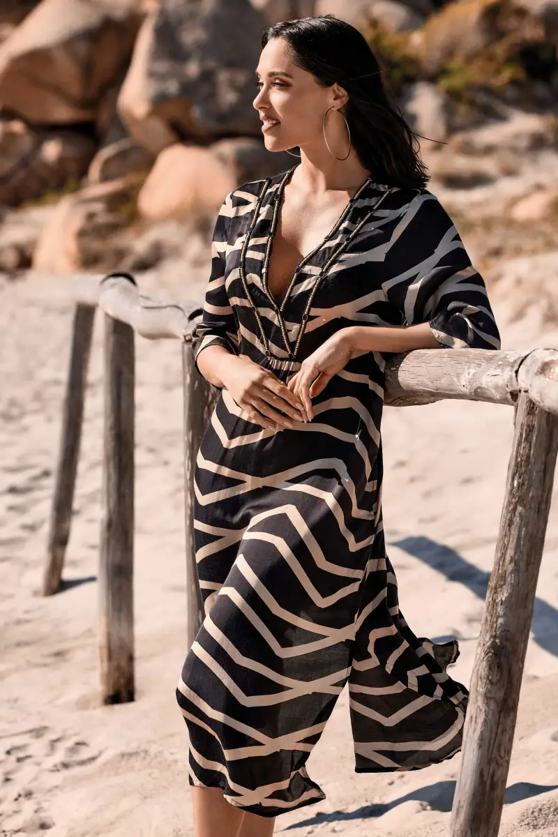 CAFTANO LUNGO LUDO | Colore Nero |