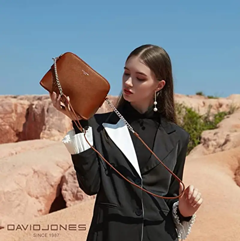 David Jones Borsa a tracolla Donna Marrone 1604086 miniatura 2