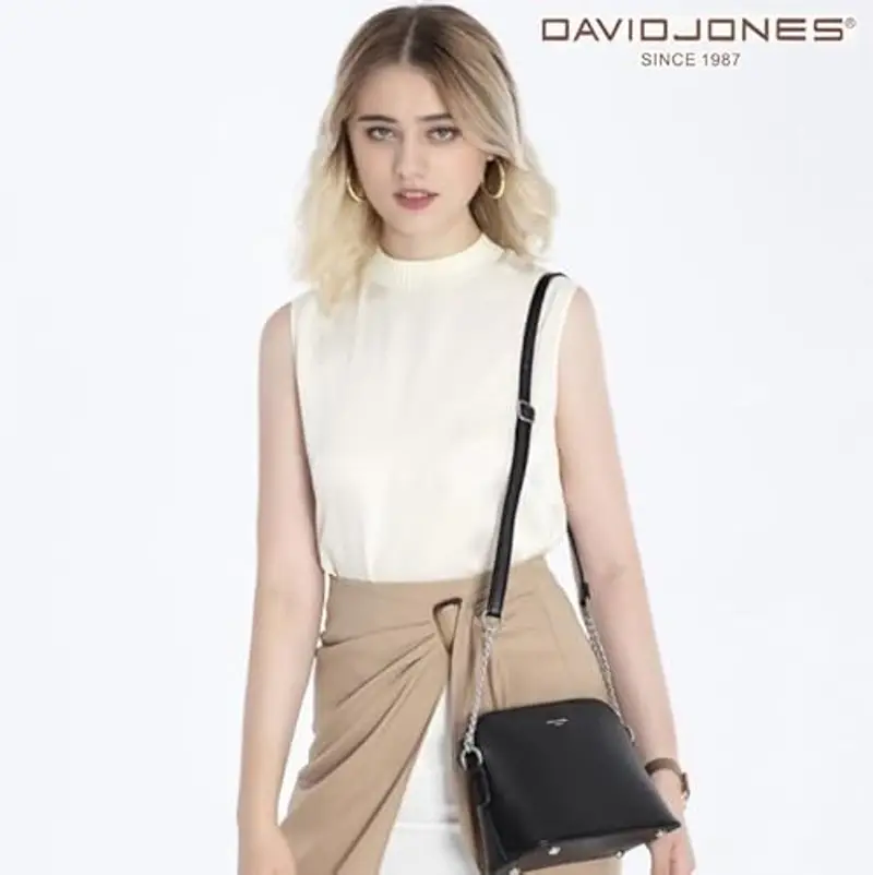 David Jones Borsa a tracolla Donna Nero 1604084 miniatura 3