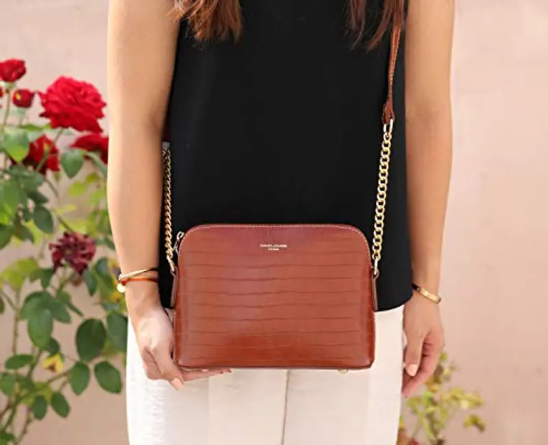 David Jones Borsa a tracolla Donna Marrone 1604093 miniatura 3