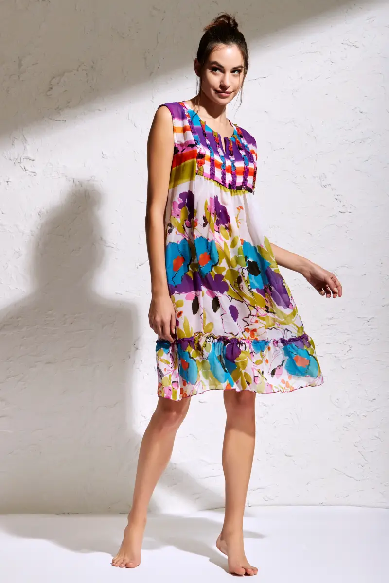 KAFTANO SMANICATO WATERCOLORS | Colore Viola |