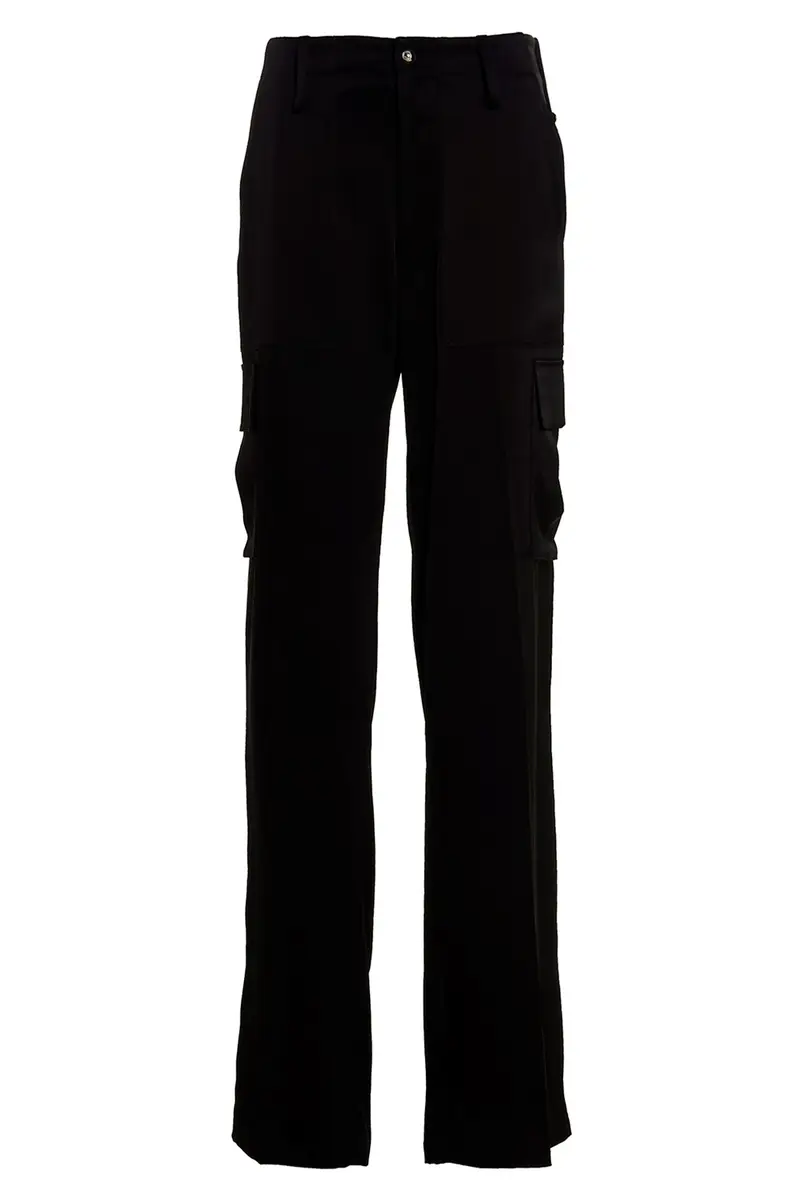 Pantalone Cargo Raso Nero