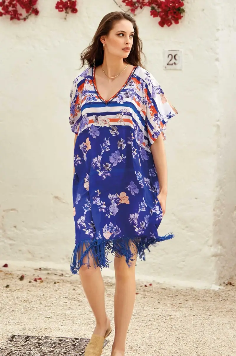 PONCHO FRANGE FLORA | Colore Multi |