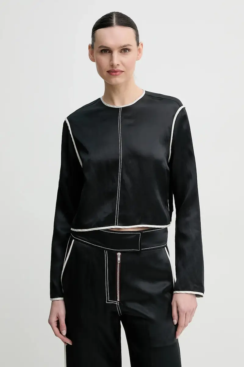 blusa in lino misto Baryl donna colore nero DAY65243652