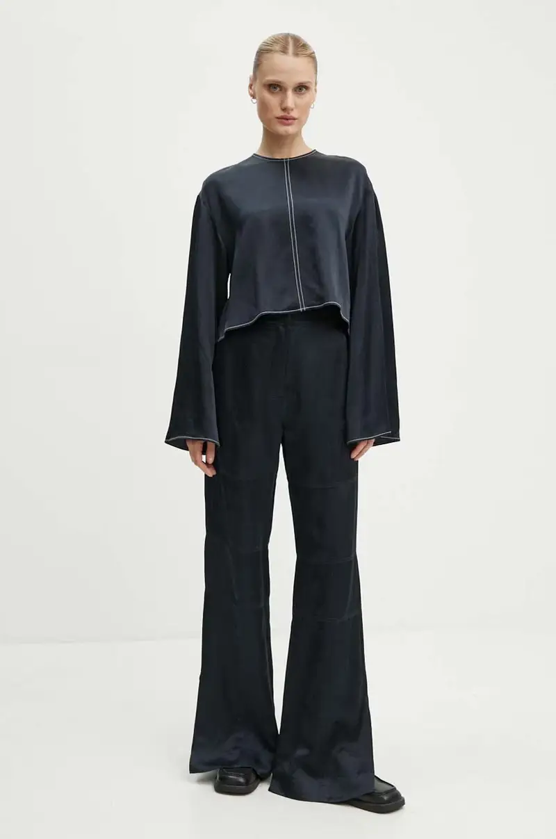 blusa in lino misto Becky - High Shine Blend RD colore blu navy DAY65243309 miniatura 2