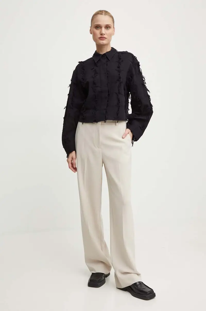 camicia in cotone Kenya - Organic Cotton Texture RD donna colore nero DAY65243265 miniatura 2