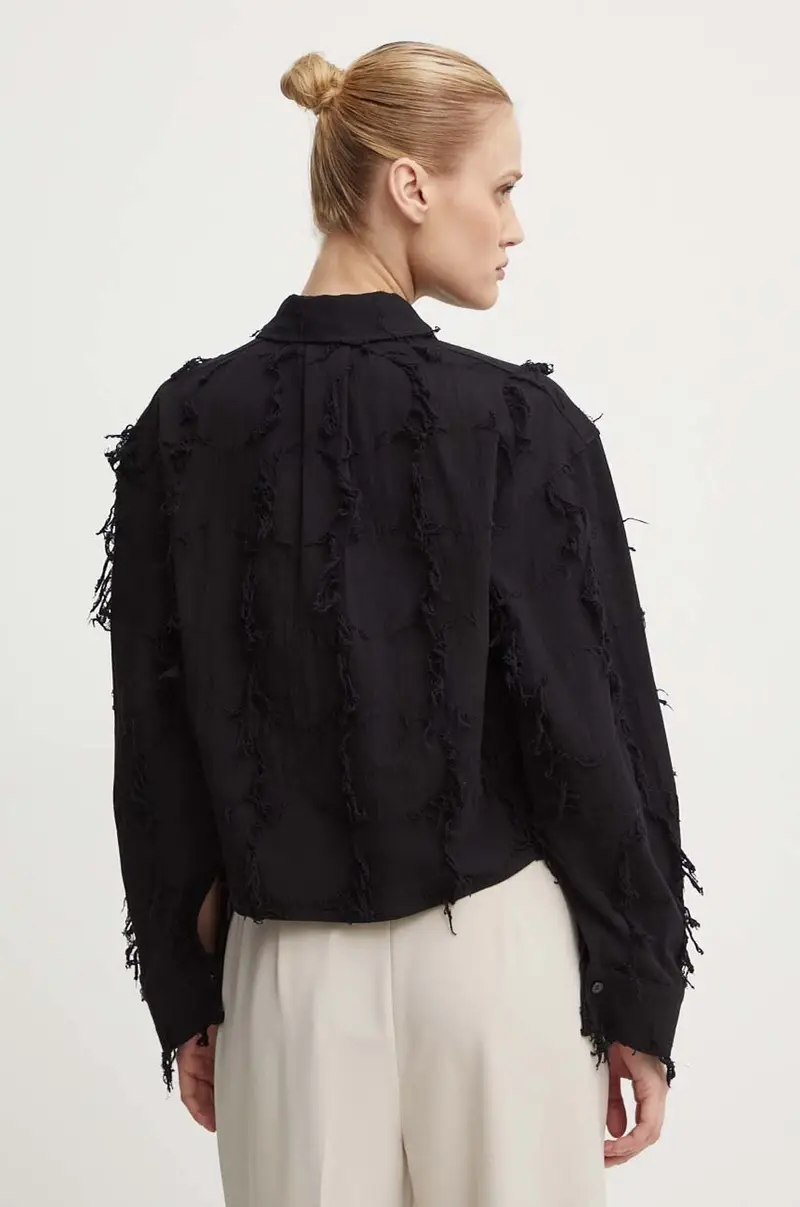 camicia in cotone Kenya - Organic Cotton Texture RD donna colore nero DAY65243265 miniatura 3