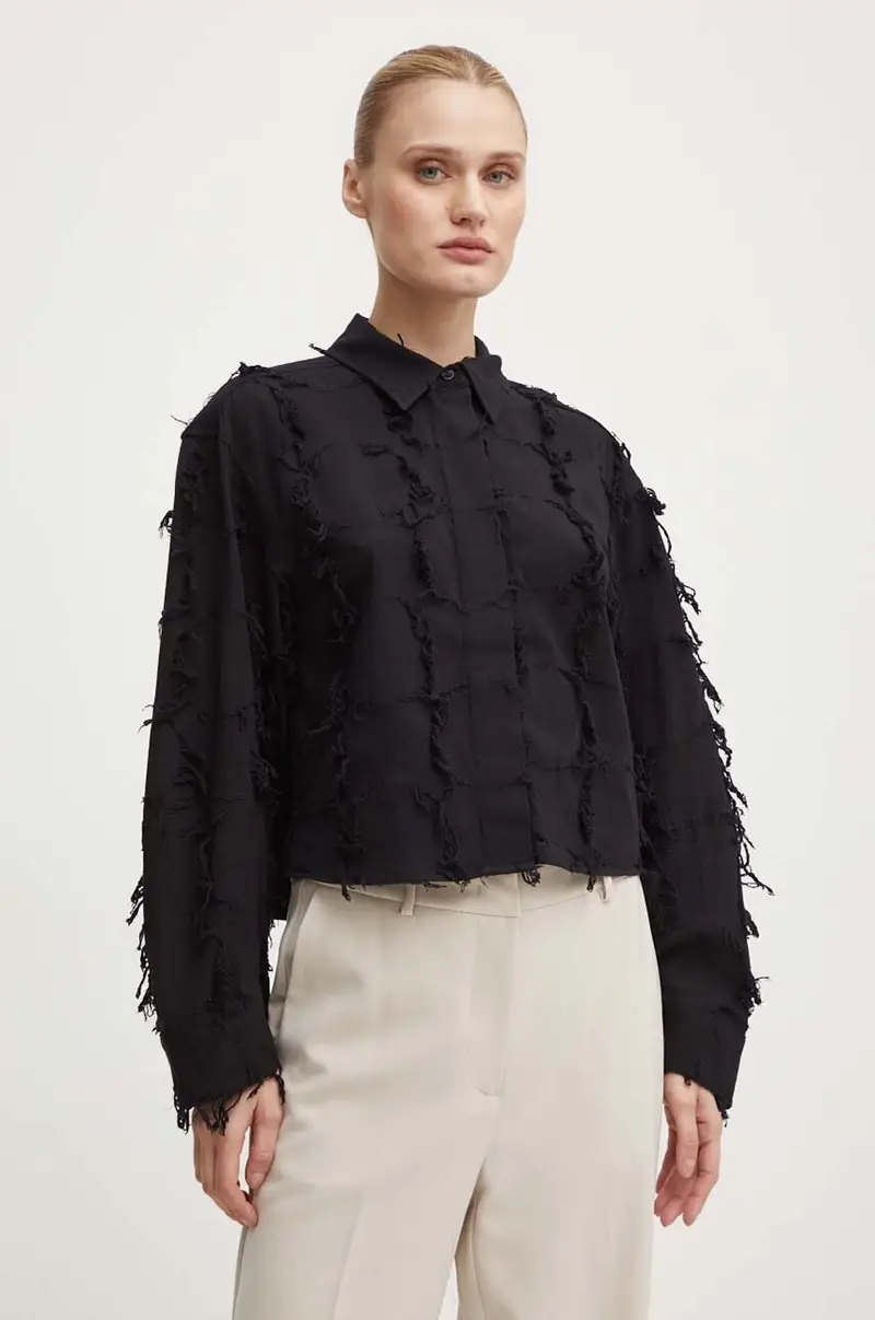 camicia in cotone Kenya - Organic Cotton Texture RD donna colore nero DAY65243265 miniatura 4