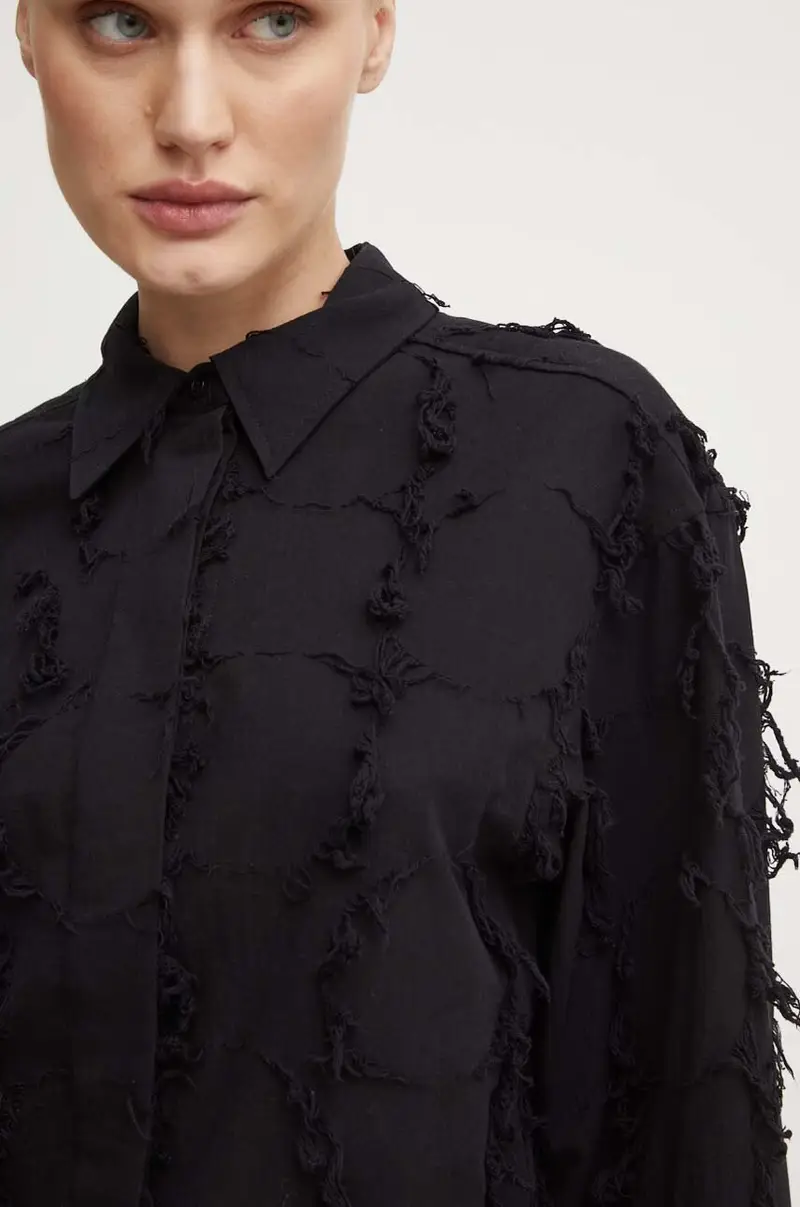camicia in cotone Kenya - Organic Cotton Texture RD donna colore nero DAY65243265 miniatura 5
