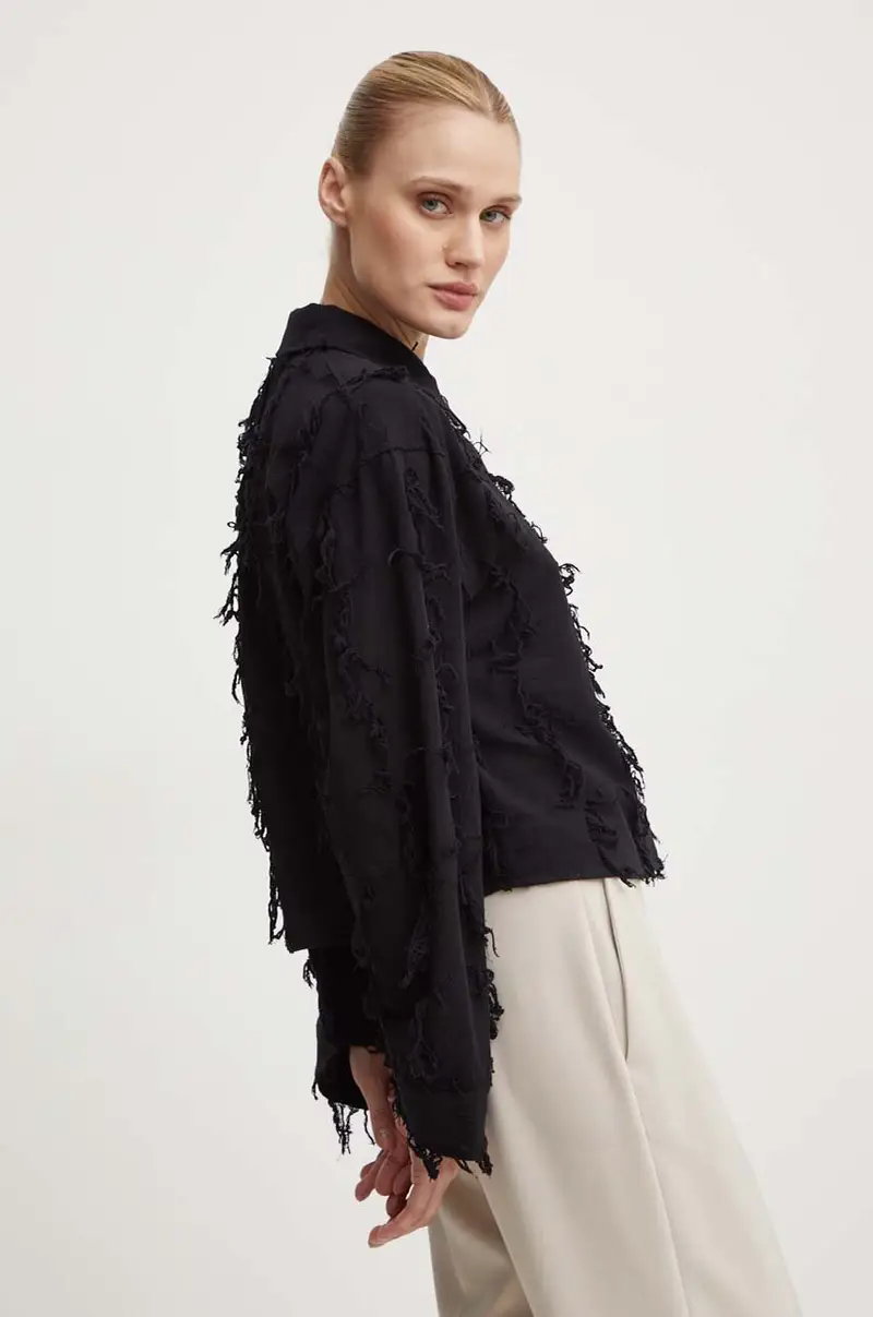 camicia in cotone Kenya - Organic Cotton Texture RD donna colore nero DAY65243265