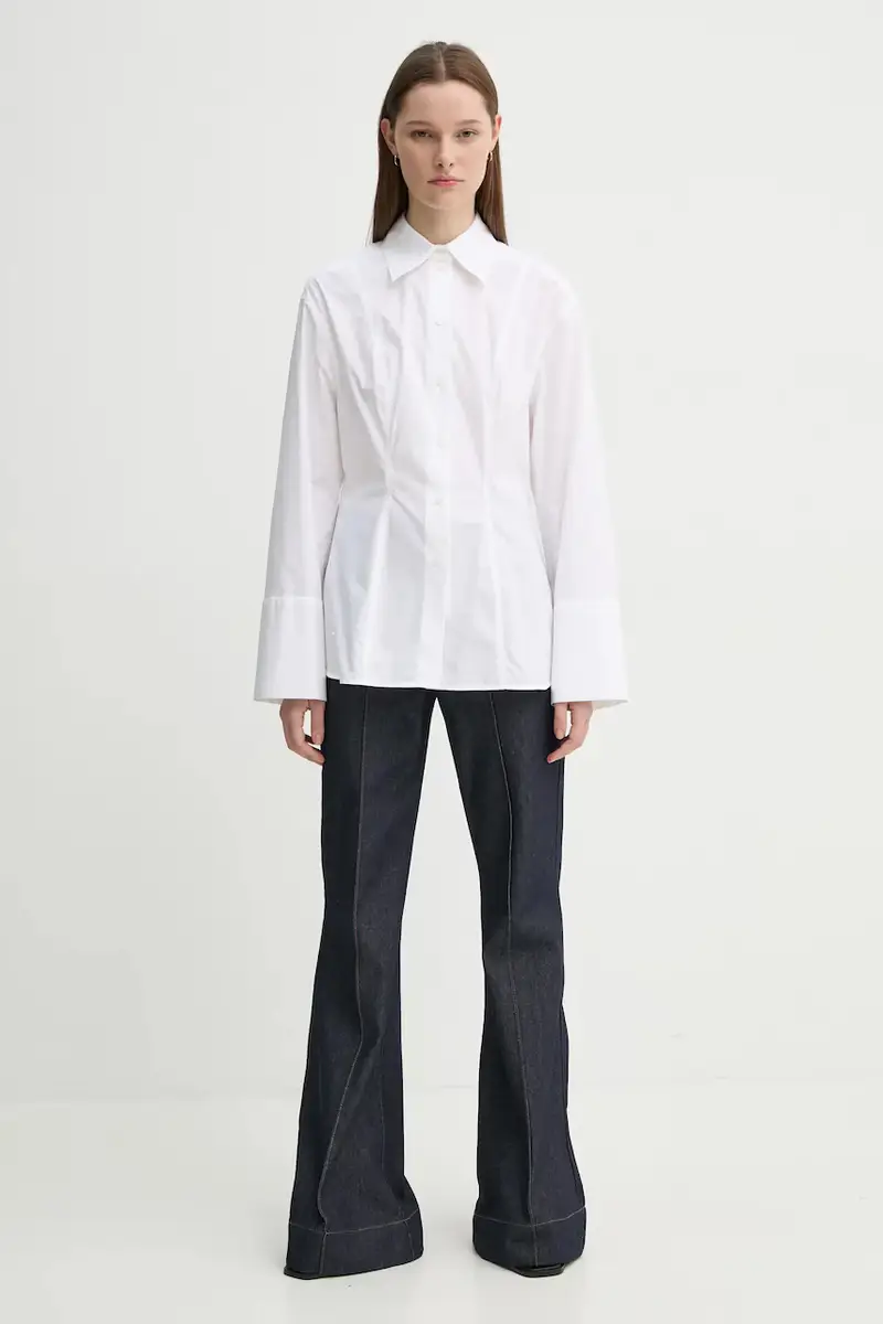 camicia in cotone Olivier donna colore beige DAY65243545 miniatura 2