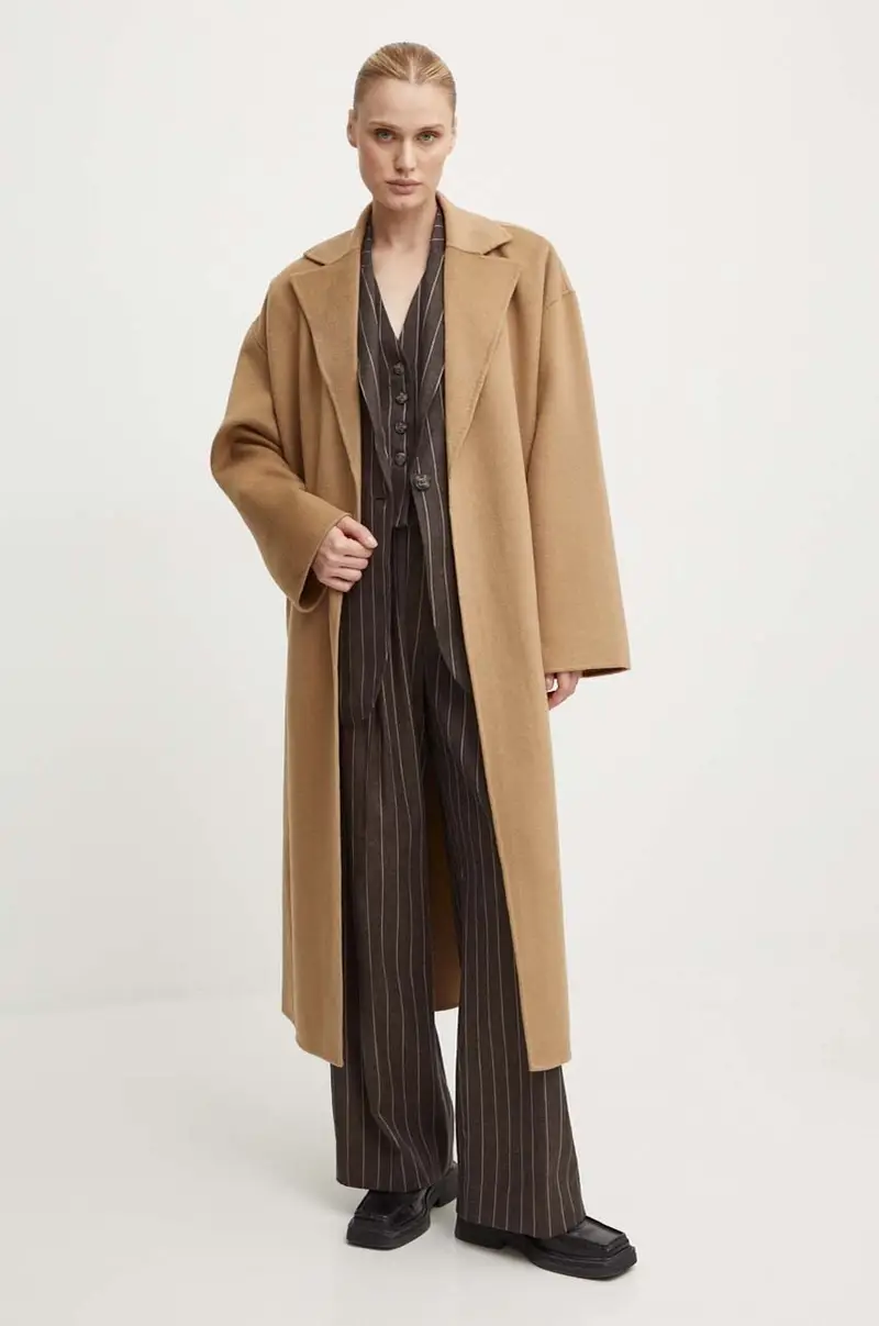 cappotto in lana Wright - Double Faced Wool colore marrone DAY65243322 miniatura 2