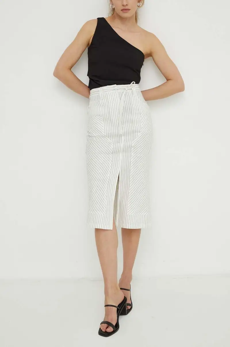 gonna di lino colore bianco