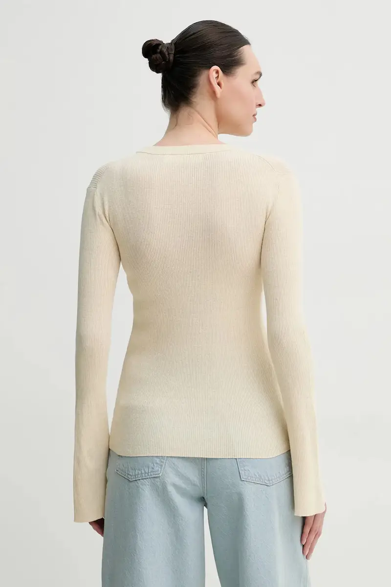 maglione con aggiunta di lino Teran donna colore beige DAY65243760 miniatura 3