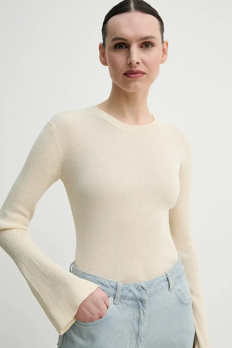 maglione con aggiunta di lino Teran donna colore beige DAY65243760 miniatura 4