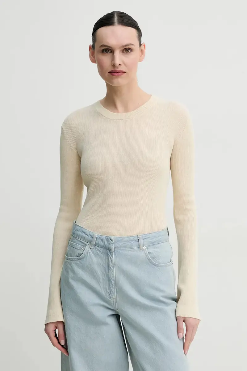 maglione con aggiunta di lino Teran donna colore beige DAY65243760