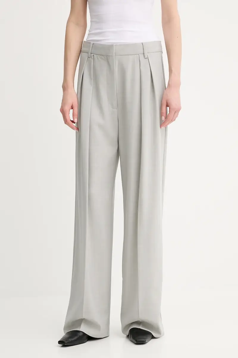 pantaloni in lana Samuel colore grigio DAY65243752